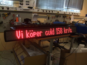 LED skylt text